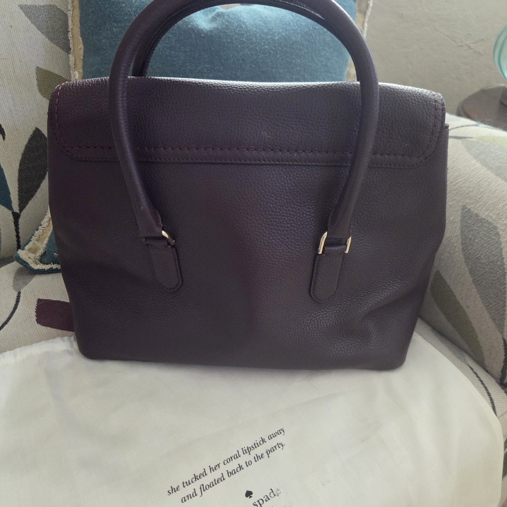 Kate Spade Plum Leather Handbag - Picture 2 of 11